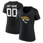 Jacksonville Jaguars Women's Team Authentic Personalized Name & Number V-Neck T-Shirt - Black cheap