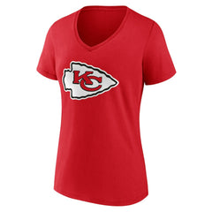 Kansas City Chiefs Women's Team Authentic Personalized Name & Number V-Neck T-Shirt - Red sale