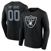 Las Vegas Raiders Team Authentic Personalized Name & Number Long Sleeve T-Shirt - Black on sale