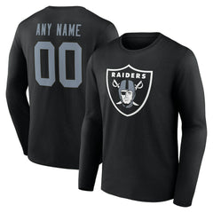 Las Vegas Raiders Team Authentic Personalized Name & Number Long Sleeve T-Shirt - Black on sale