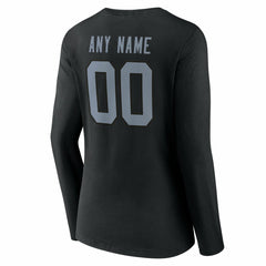 Las Vegas Raiders Women's Team Authentic Personalized Name & Number Long Sleeve V-Neck T-Shirt - Black cheap