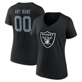 Las Vegas Raiders Women's Team Authentic Personalized Name & Number V-Neck T-Shirt - Black online