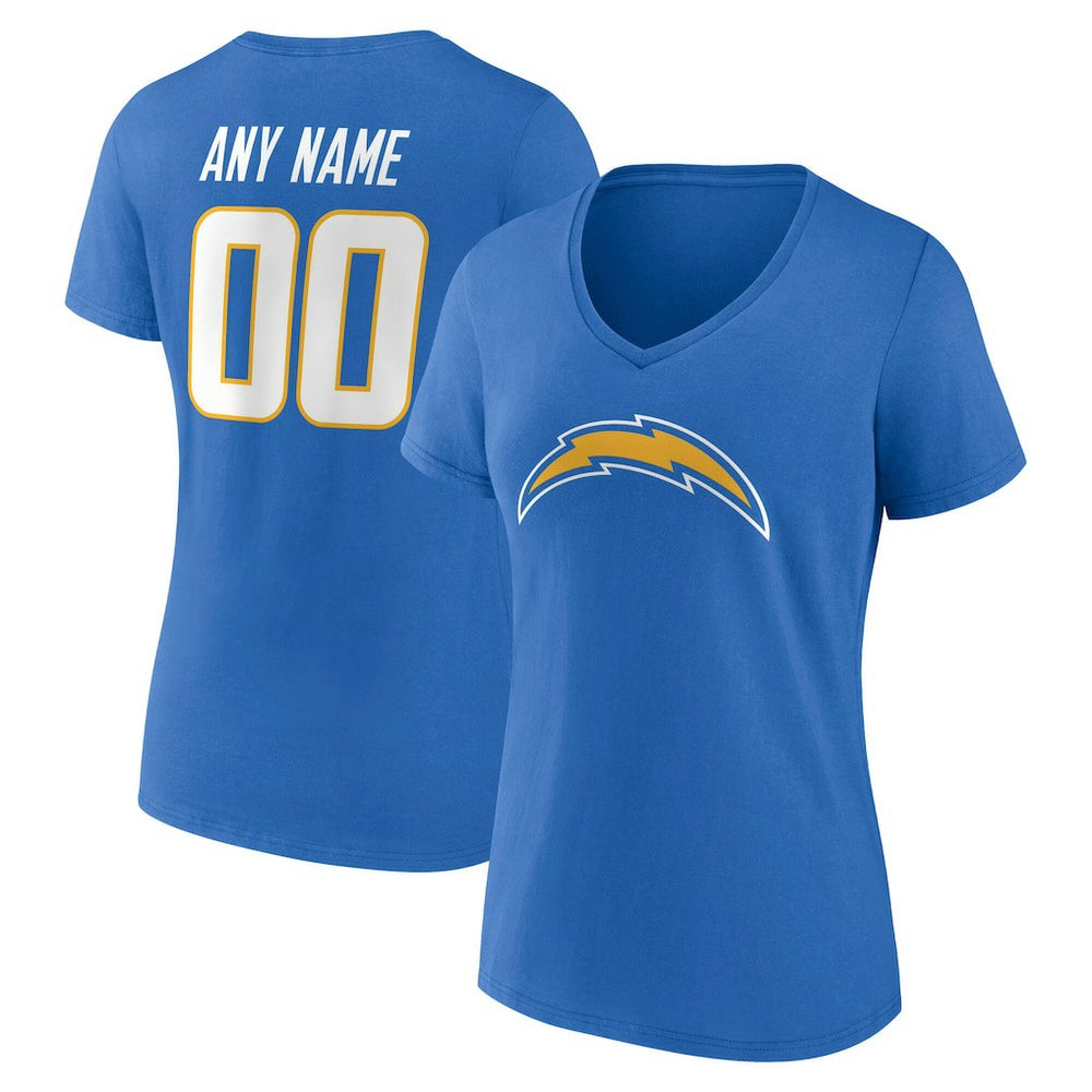 Los Angeles Chargers Women's Team Authentic Personalized Name & Number V-Neck T-Shirt - Powder Blue outlet