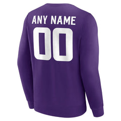 Minnesota Vikings Team Authentic Personalized Name & Number Sweatshirt - Purple cheap