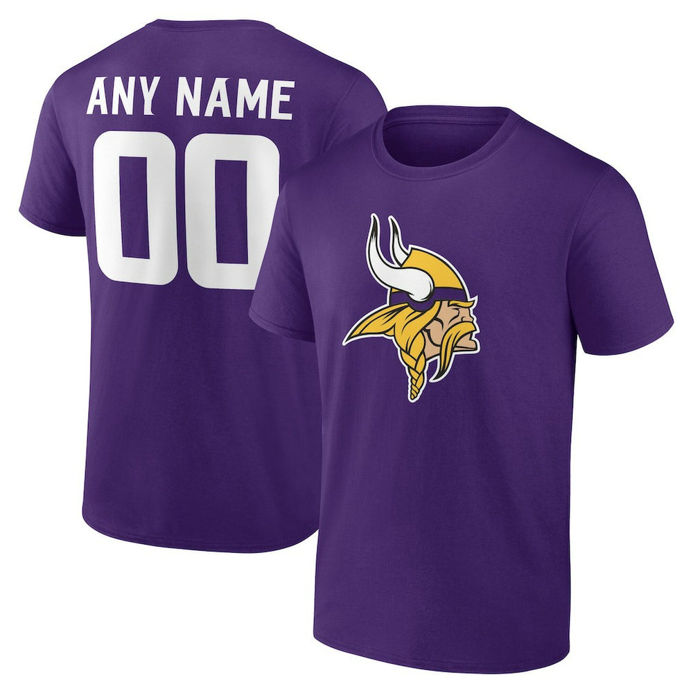 Minnesota Vikings Team Authentic Personalized Name & Number T-Shirt - Purple online