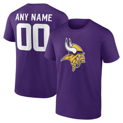 Minnesota Vikings Team Authentic Personalized Name & Number T-Shirt - Purple online