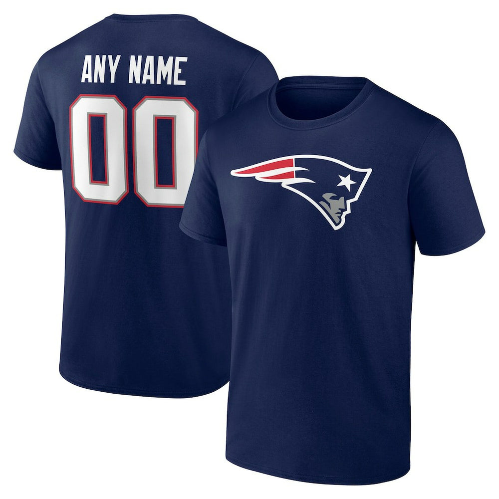 New England Patriots Team Authentic Personalized Name & Number T-Shirt - Navy online