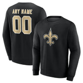 New Orleans Saints Team Authentic Personalized Name & Number Sweatshirt - Black sale