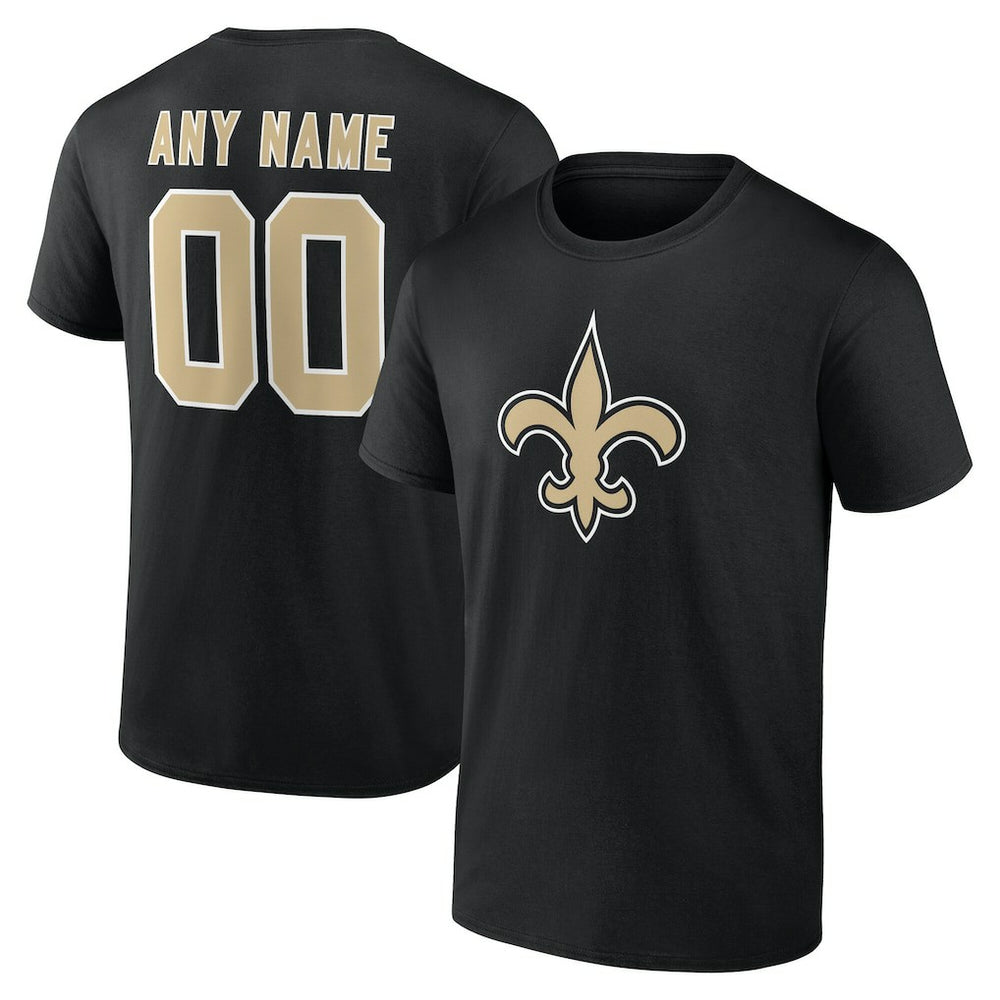 New Orleans Saints Team Authentic Personalized Name & Number T-Shirt - Black online