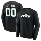 New York Jets Team Authentic Personalized Name & Number Sweatshirt - Black discount