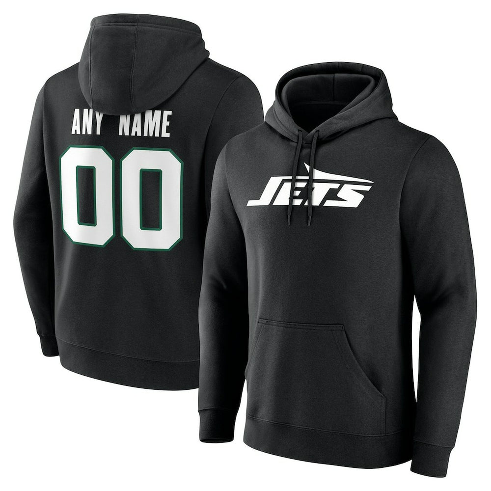 New York Jets Team Authentic Personalized Name & Number Hoodie - Black cheap