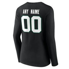 New York Jets Women's Team Authentic Personalized Name & Number Long Sleeve V-Neck T-Shirt - Black discount
