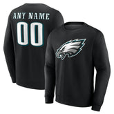 Philadelphia Eagles Team Authentic Personalized Name & Number Sweatshirt - Black cheap