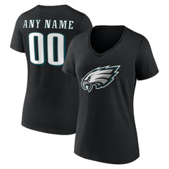 Philadelphia Eagles Women's Team Authentic Personalized Name & Number V-Neck T-Shirt - Black outlet
