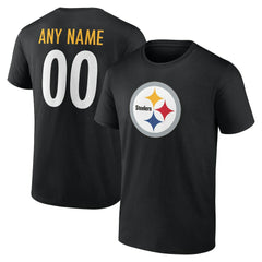 Pittsburgh Steelers Team Authentic Personalized Name & Number T-Shirt - Black outlet