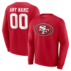 San Francisco 49ers Team Authentic Personalized Name & Number Sweatshirt - Scarlet cheap