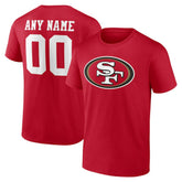 San Francisco 49ers Team Authentic Personalized Name & Number T-Shirt - Scarlet online
