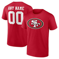 San Francisco 49ers Team Authentic Personalized Name & Number T-Shirt - Scarlet online