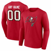 Tampa Bay Buccaneers Team Authentic Personalized Name & Number Long Sleeve T-Shirt - Red discount