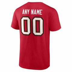 Tampa Bay Buccaneers Team Authentic Personalized Name & Number T-Shirt - Red for sale