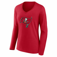 Tampa Bay Buccaneers Women's Team Authentic Personalized Name & Number Long Sleeve V-Neck T-Shirt - Red cheap