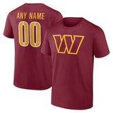 Washington Commanders Team Authentic Personalized Name & Number T-Shirt - Burgundy outlet