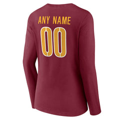 Washington Commanders Women's Team Authentic Personalized Name & Number Long Sleeve V-Neck T-Shirt - Burgundy discount