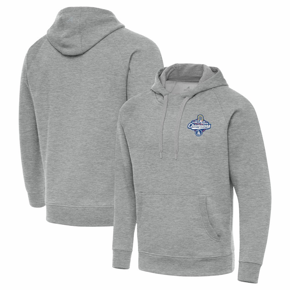 Los Angeles Dodgers Antigua 2025 World Series Champions Victory Hoodie - Heather Gray