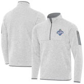 Los Angeles Dodgers Antigua Back-to-Back World Series Champions Fortune Quarter-Zip Pullover - Heather Gray