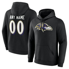 Baltimore Ravens Big & Tall Team Authentic Custom Hoodie - Black discount