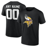 Minnesota Vikings Big & Tall Team Authentic Custom T-Shirt - Black cheap