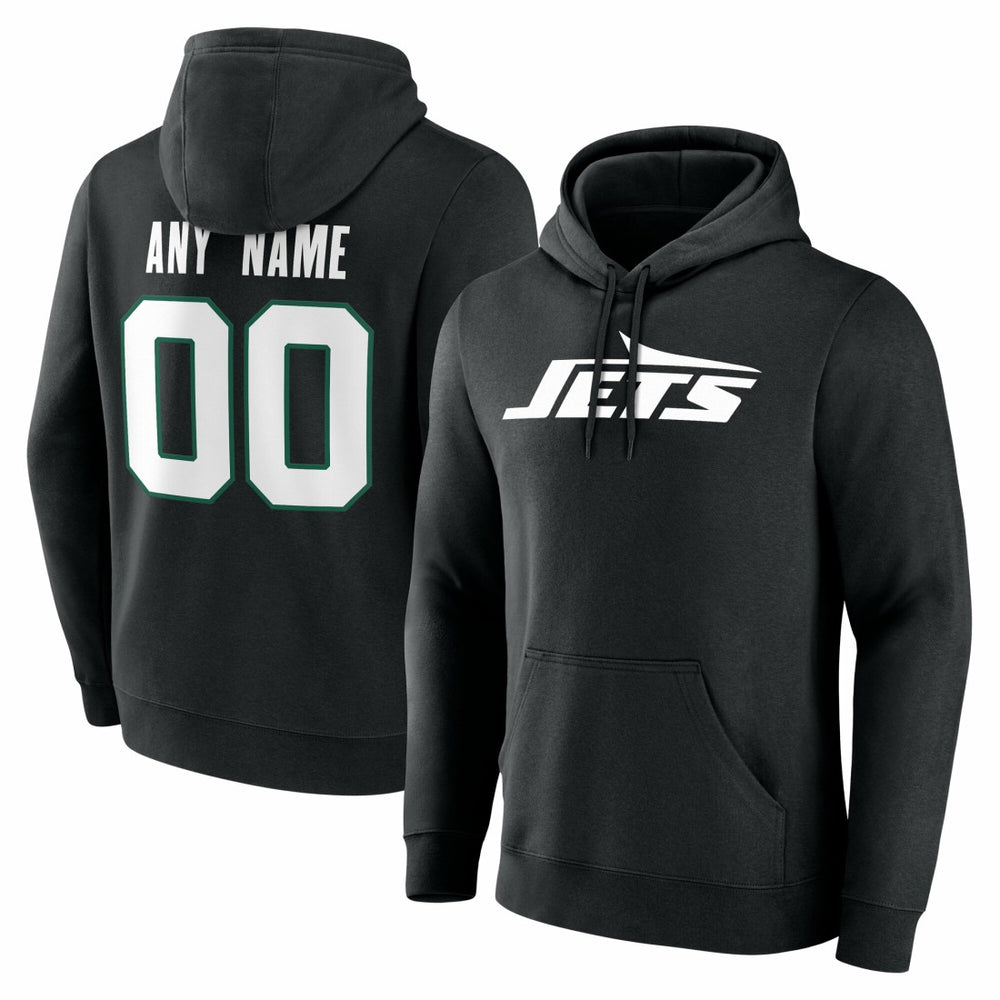 New York Jets Big & Tall Team Authentic Custom Hoodie - Black for sale