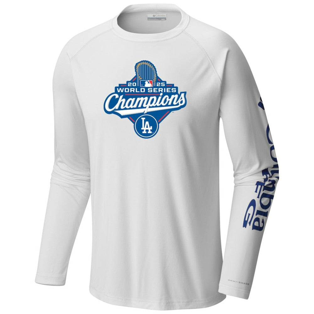 Los Angeles Dodgers 2025 World Series Champions Terminal Tackle Long Sleeve T-Shirt - White | Columbia