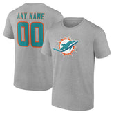 Miami Dolphins Big & Tall Team Authentic Custom T-Shirt - Gray sale