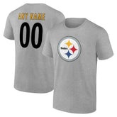 Pittsburgh Steelers Big & Tall Team Authentic Custom T-Shirt - Gray on sale