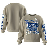 Los Angeles Dodgers Women's 2025 World Series Champions Pennant Spirit Jersey Fleece Sweatshirt - Beige
