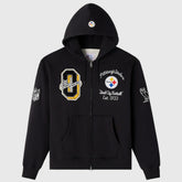 Pittsburgh Steelers OVO x NFL Unisex Full-Zip Waffle-Lined Hoodie - Black online