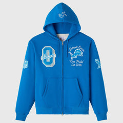 Detroit Lions OVO x NFL Unisex Full-Zip Waffle-Lined Hoodie - Blue sale