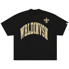 WRLDINVSN x New Orleans Saints Unisex Oversized Arch T-Shirt - Black cheap