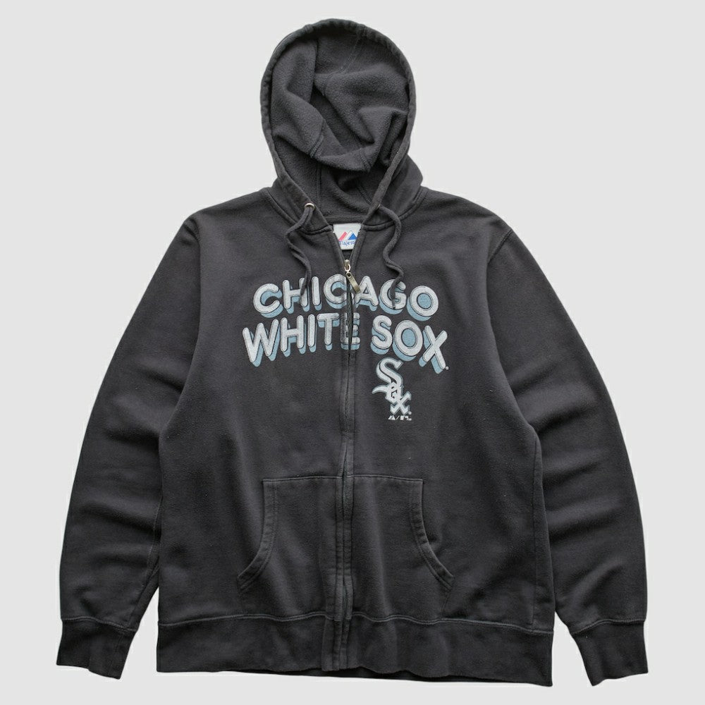 Chicago White Sox Majestic 2010 Hooded Full Zip Sweatshirt - Black Vintage