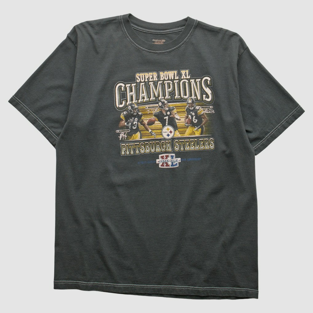 Pittsburgh Steelers Reebok 2006 T-shirt - Charcoal Vintage for sale