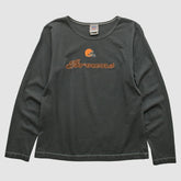 Cleveland Browns NFL 2000s Long Sleeve T-shirt - Charcoal Vintage on sale