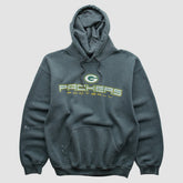 Green Bay Packers 2000s Hooded Pullover Sweatshirt - Dark Heather Gray Vintage online