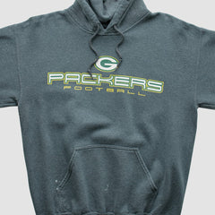 Green Bay Packers 2000s Hooded Pullover Sweatshirt - Dark Heather Gray Vintage online