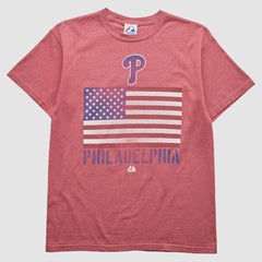 Philadelphia Phillies Majestic 2010s T-shirt - Maroon Vintage