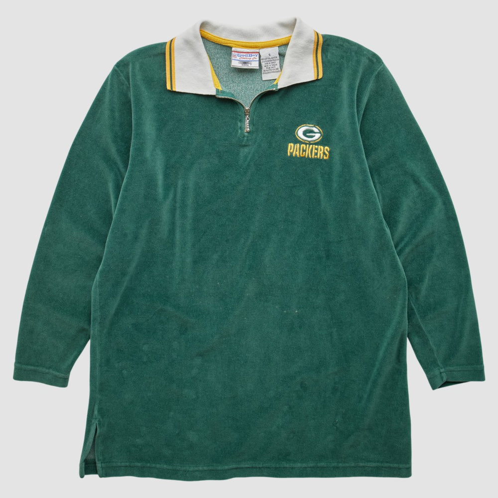 Green Bay Packers Game Day Clothing 90s 1/4 Zip Sweatshirt - Green Vintage on sale