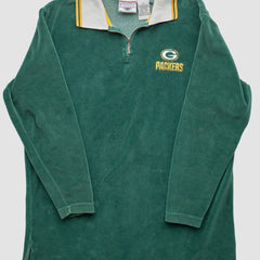 Green Bay Packers Game Day Clothing 90s 1/4 Zip Sweatshirt - Green Vintage on sale