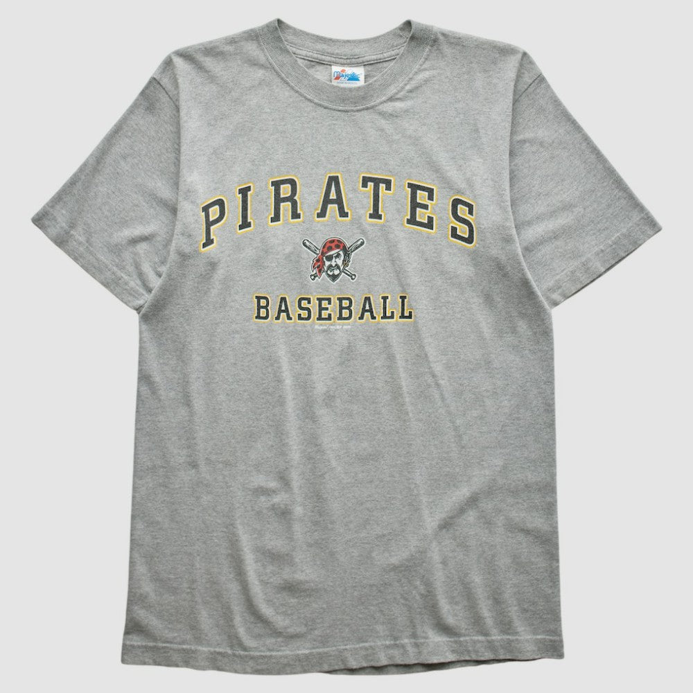 Pittsburgh Pirates Majestic 2000 T-shirt - Heather Gray Vintage