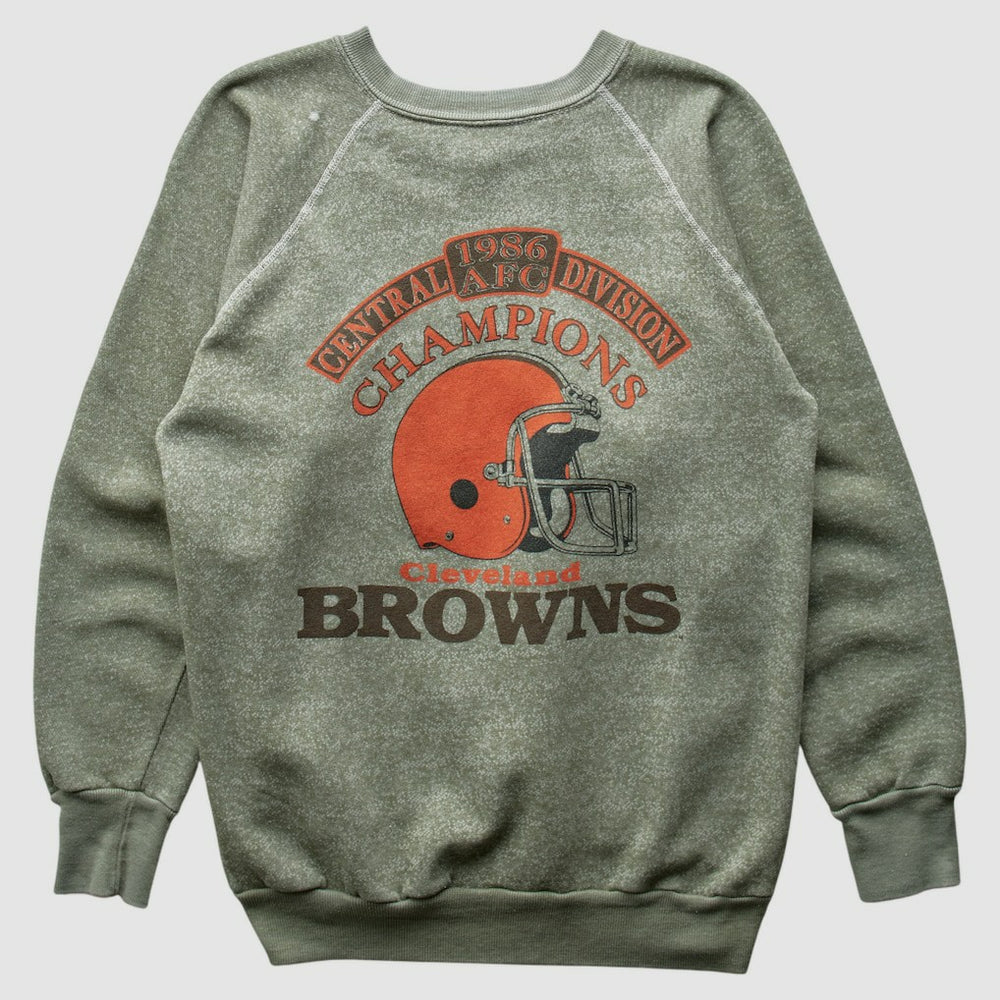 Cleveland Browns 1986 Pullover Sweatshirt - Olive Vintage discount