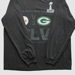 Superbowl XLV Reebok 2011 Long Sleeve T-shirt - Black Vintage cheap